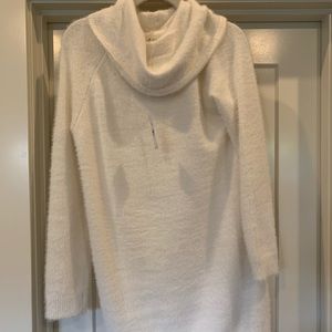 Cozy cowl neck sweater dress